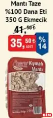 EKMECİK MANTI TAZE %100 DANA ETİ 350 G